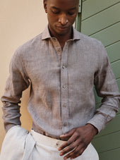 Cut Away Linen Shirt Slim Fit