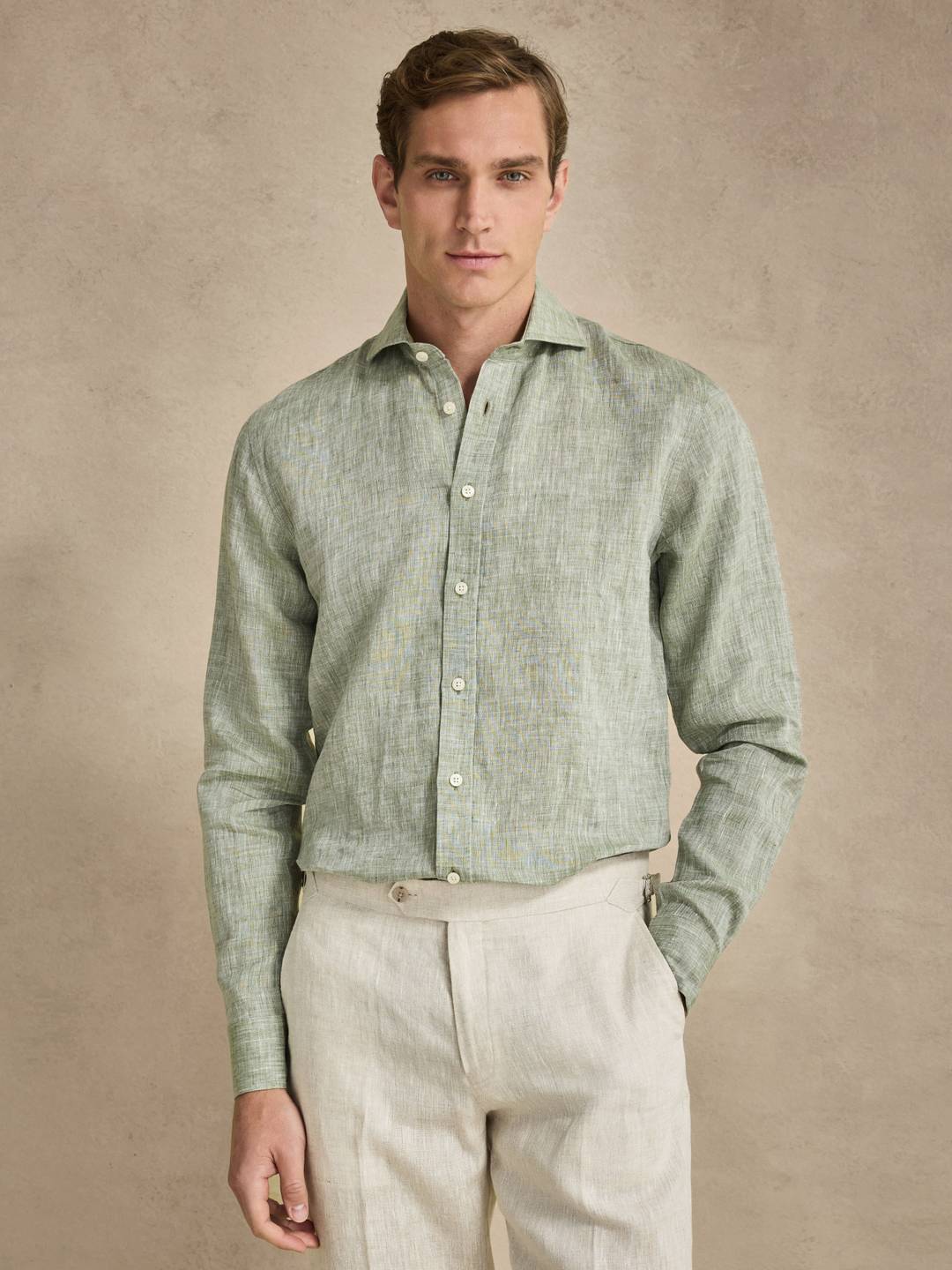 Cut Away Linen Shirt Slim Fit
