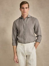 Cut Away Linen Shirt Slim Fit
