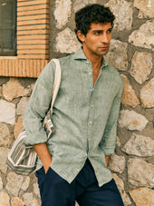Cut Away Linen Shirt Slim Fit
