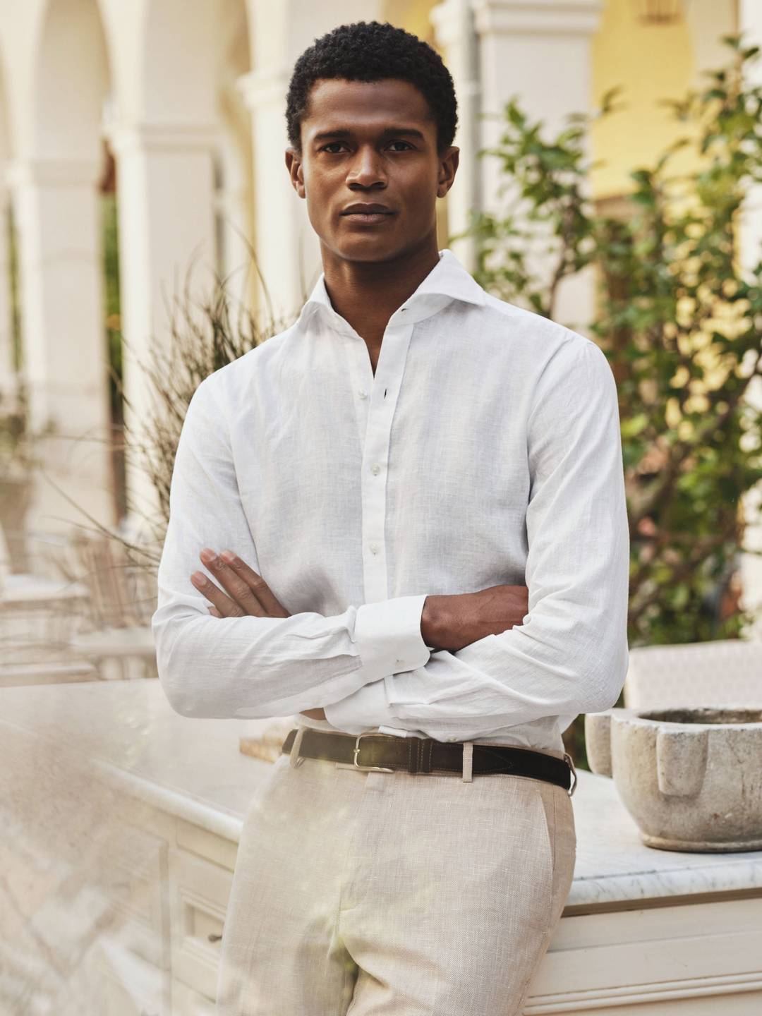 Cut Away Linen Shirt Slim Fit
