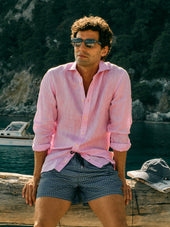 Cut Away Linen Shirt Slim Fit
