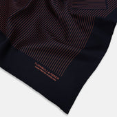 And Orange Stripe Silk Pocket Square