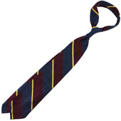 Striped Shantung Silk Tie Navy Burgundy