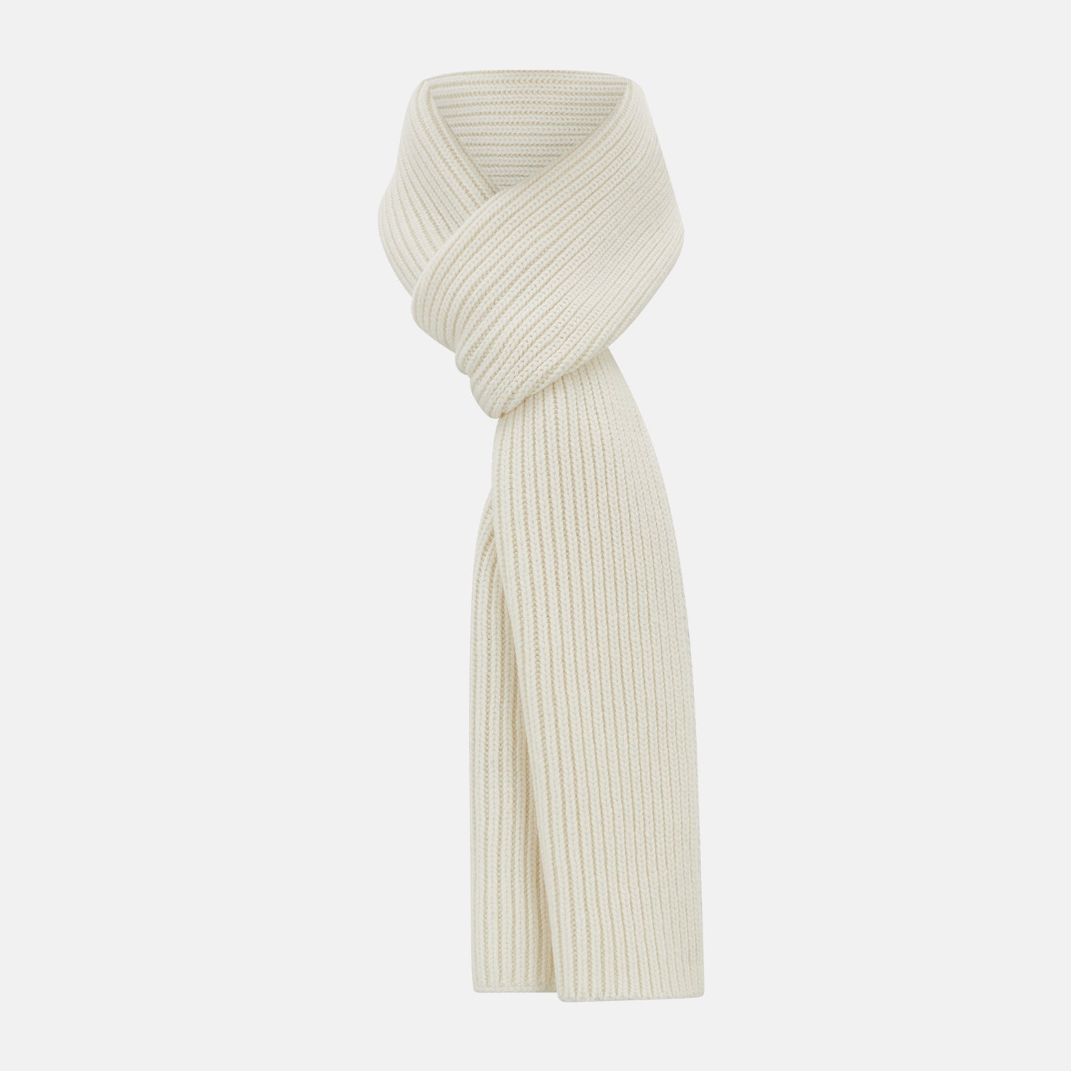 Rib Knit Cashmere Scarf