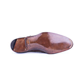 Five Eyelet Derby In Milkchocolate Calf Leather With Croc