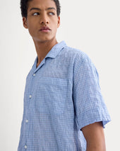 Textured Voile Resort Shirt | Open Air Plaid