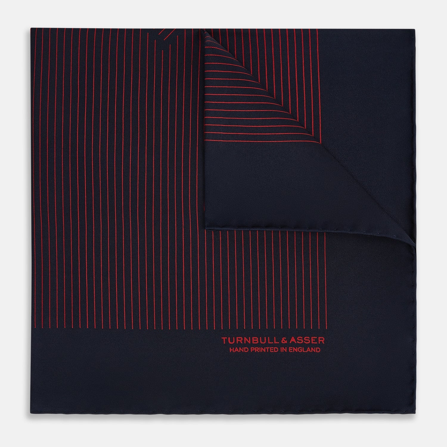 And Red Stripe Silk Pocket Square