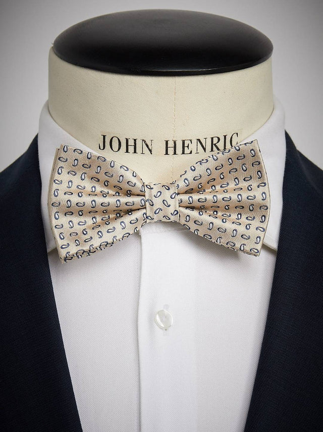 Bow Tie Small Paisley Beige