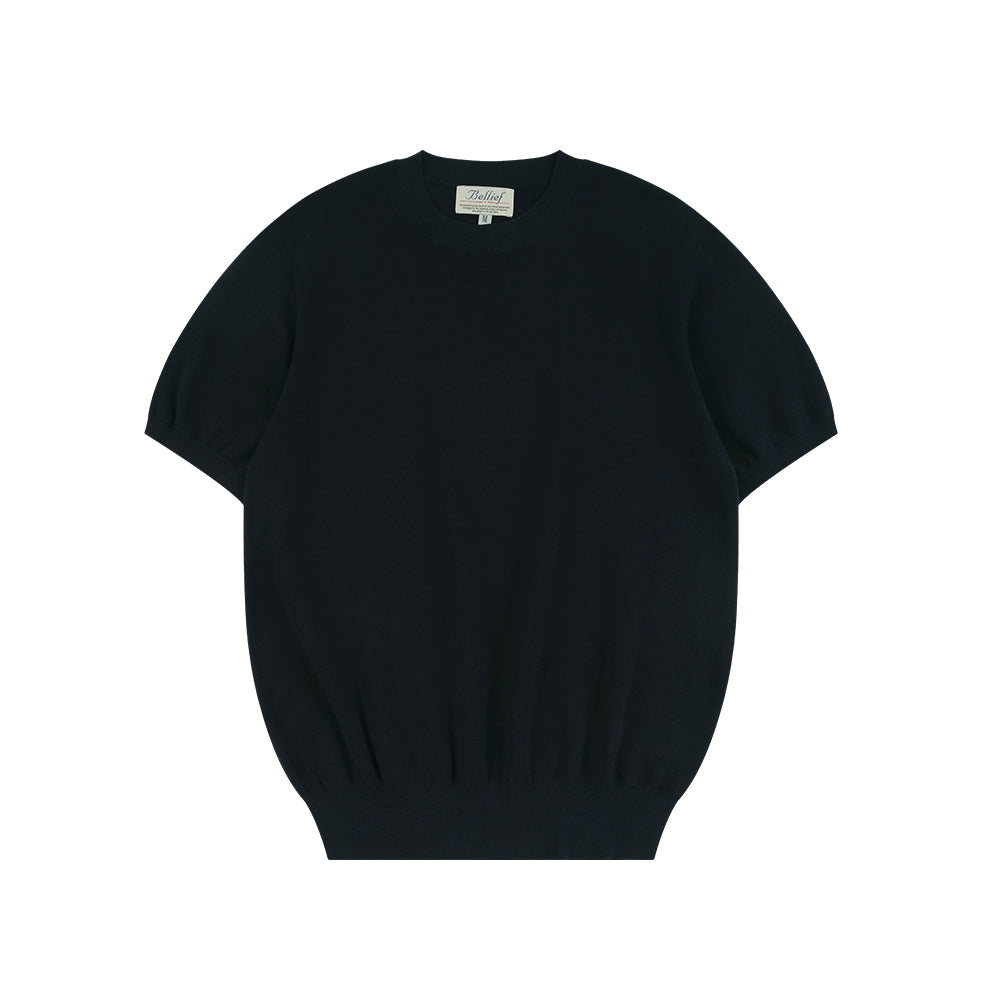 Essential Comfort Short Sleeve Round Knit