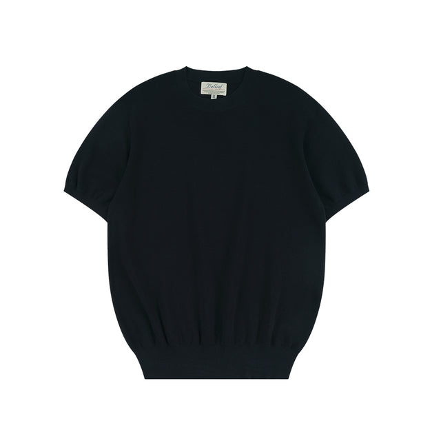 Essential Comfort Short Sleeve Round Knit (Navy)