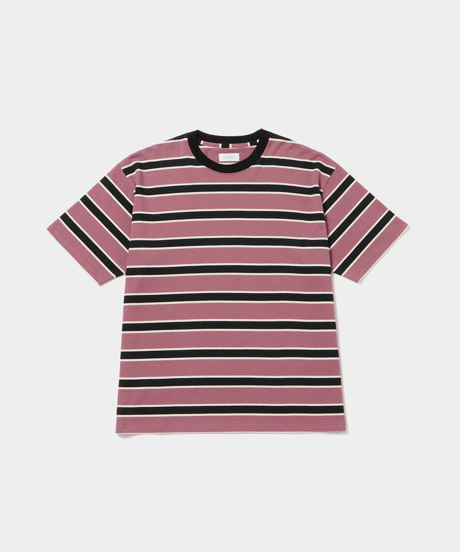 Mesh Stripe Short Sleeve Tee
