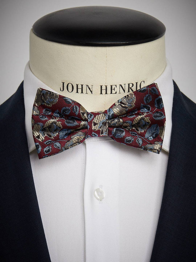 Burgundy Bow Tie Floral