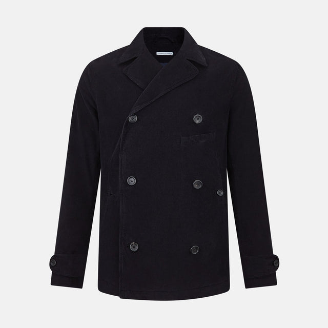 Navy Kingston Corduroy Caban Jacket