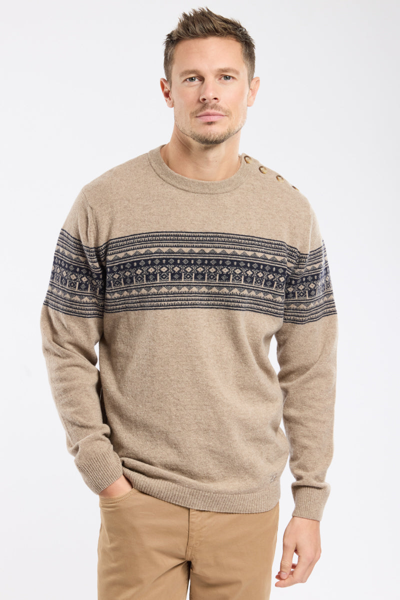 Pull marin jacquard - coton