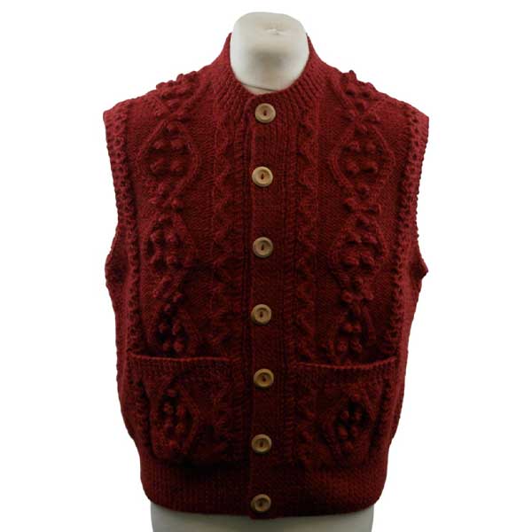 39p Aran Waistcoat 100 Pure New Wool