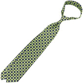 Floral Printed Silk Tie Pistachio Hand Rolled