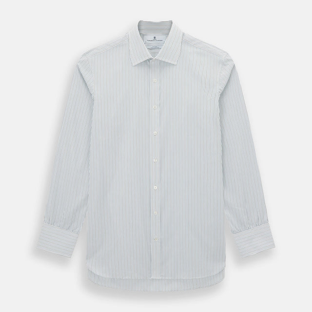 Navy and Brown Pinstripe Mayfair Shirt
