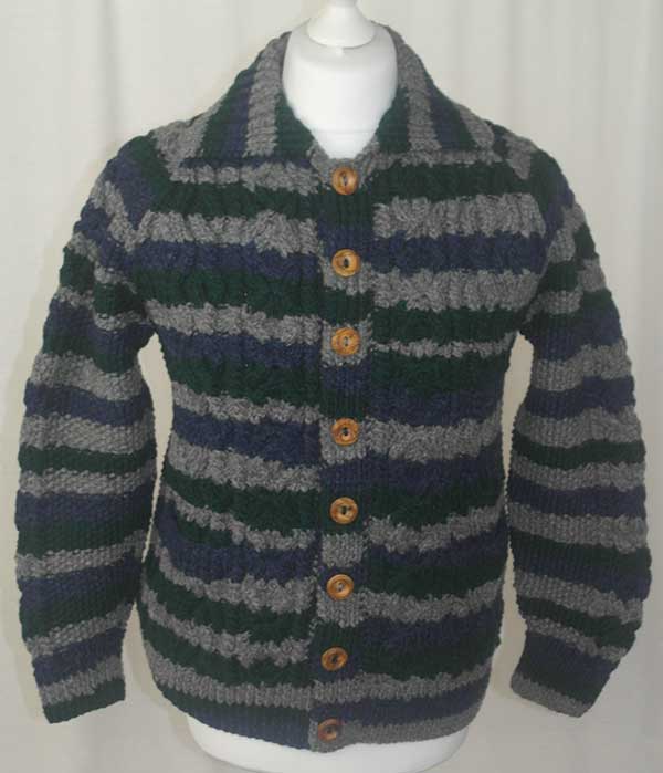 3A Ripple Lumber Cardigan - 100% Rennies Shetland