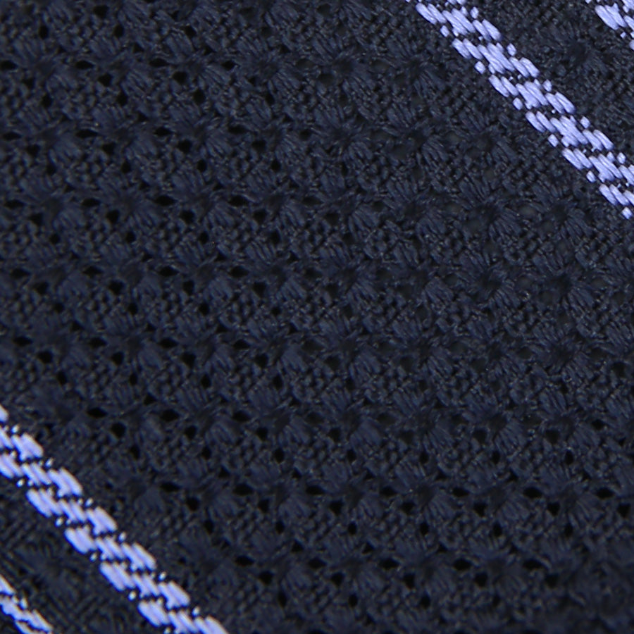 Striped Garza Grossa Grenadine Bespoke Tie Midnight