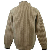 3c Cabled Contrast Zip Cardigan 100 Aran
