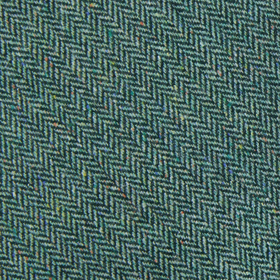 Vintage Herringbone Wool Bespoke Tie Sea Green