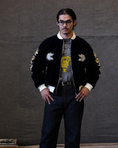 Quilted Souvenir Valvet Jacket Tiger Dragon Embroidery