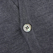 Merino Wool Sleeveless Cardigan Mid Grey