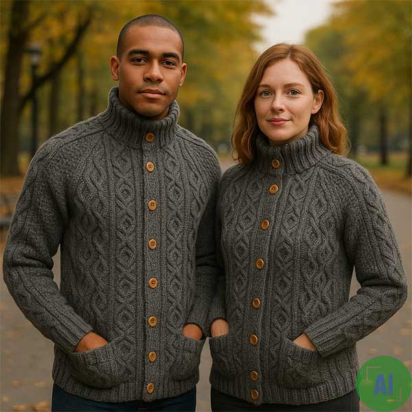 3P Turtle Neck Cardigan - 100% Galanta Lomhara