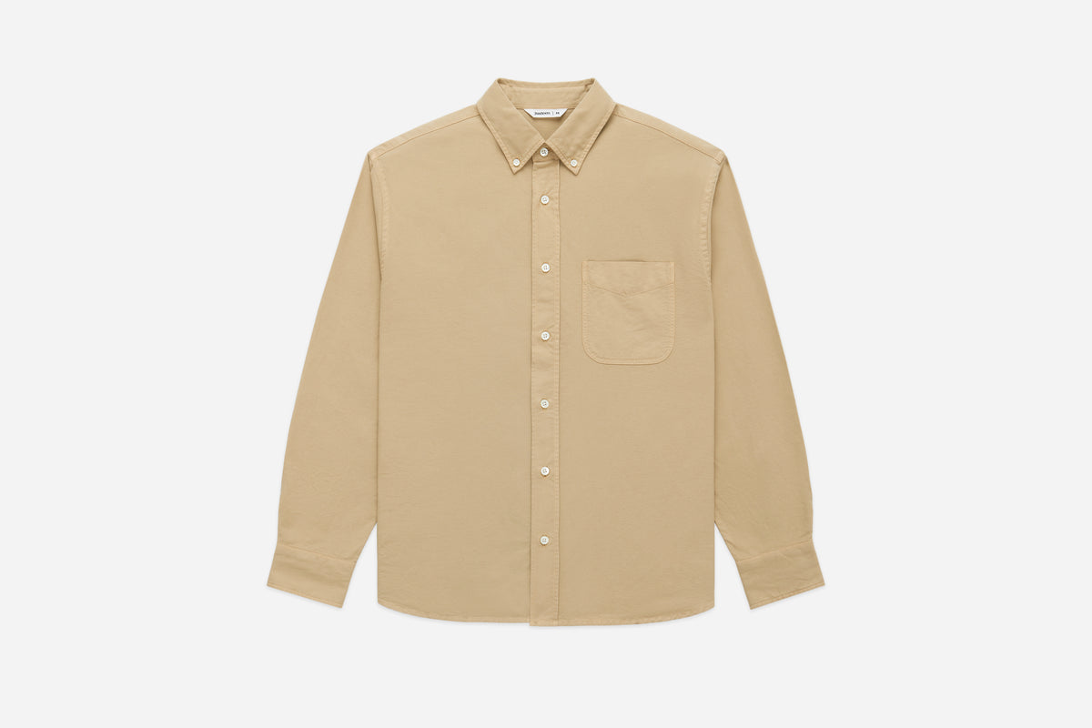 Big Oxford Shirt - Safari Tan | 3sixteen