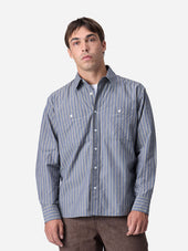 Commuter Shirt - Navy/Coyote Stripe | 3sixteen
