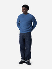 Cotton Crewneck Sweater Lapis Boucle 3sixteen