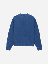 Cotton Crewneck Sweater Lapis Boucle 3sixteen