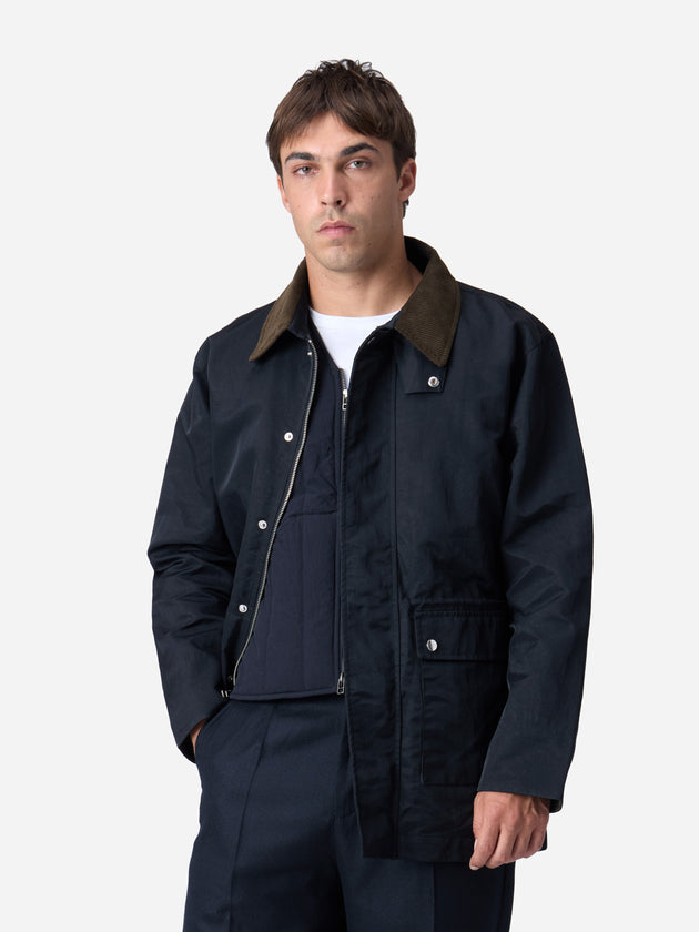 Country Jacket - Black Waxed Nylon | 3sixteen