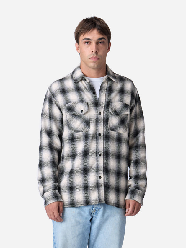 Crosscut Flannel - Cream/Black Plaid | 3sixteen