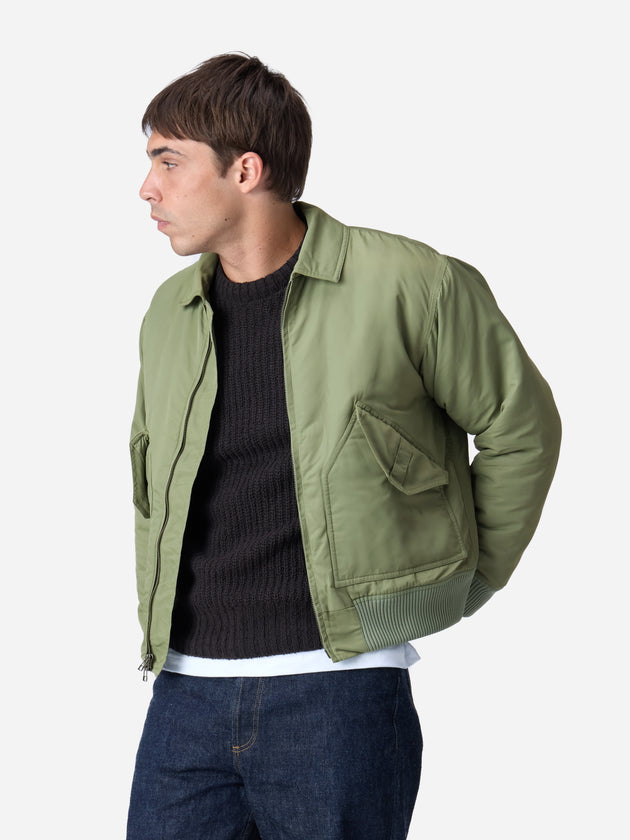 CWU Flight Jacket - Sage Aviator Satin | 3sixteen