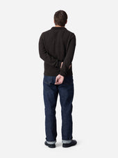 Long Sleeve Knit Polo Bark Boucle 3sixteen