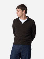 Long Sleeve Knit Polo Bark Boucle 3sixteen