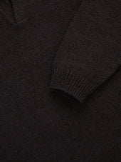 Long Sleeve Knit Polo ~ Bark Boucle