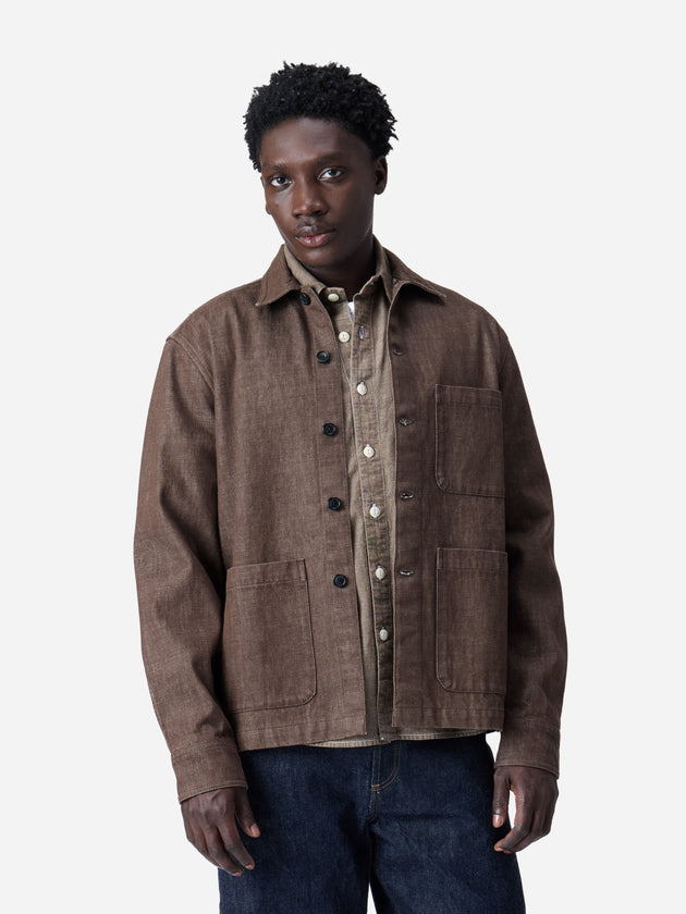 Shop Jacket - Brown Denim | 3sixteen