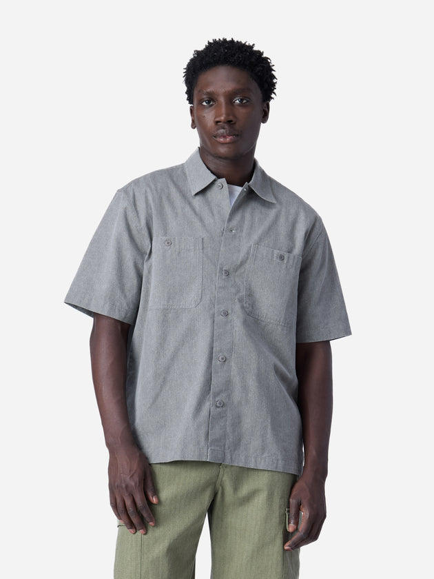 Short Sleeve Workshirt - Charcoal Twill | 3sixteen