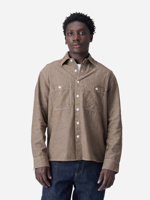 Utility Shirt - Brown Chambray | 3sixteen