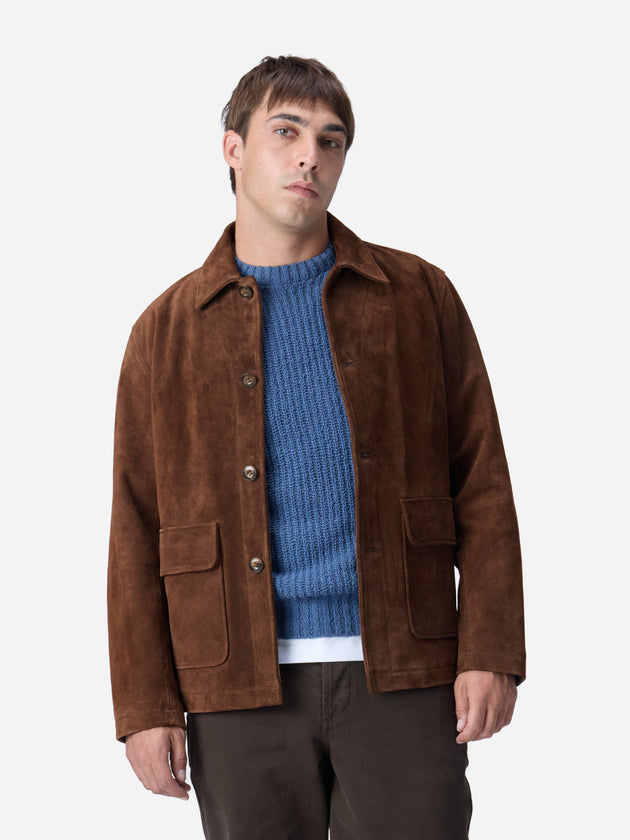 Work Jacket Chocolate Suede 3sixteen