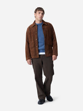 Work Jacket Chocolate Suede 3sixteen
