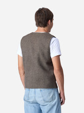 Zip Vest Tobacco Wool Cashmere 3sixteen