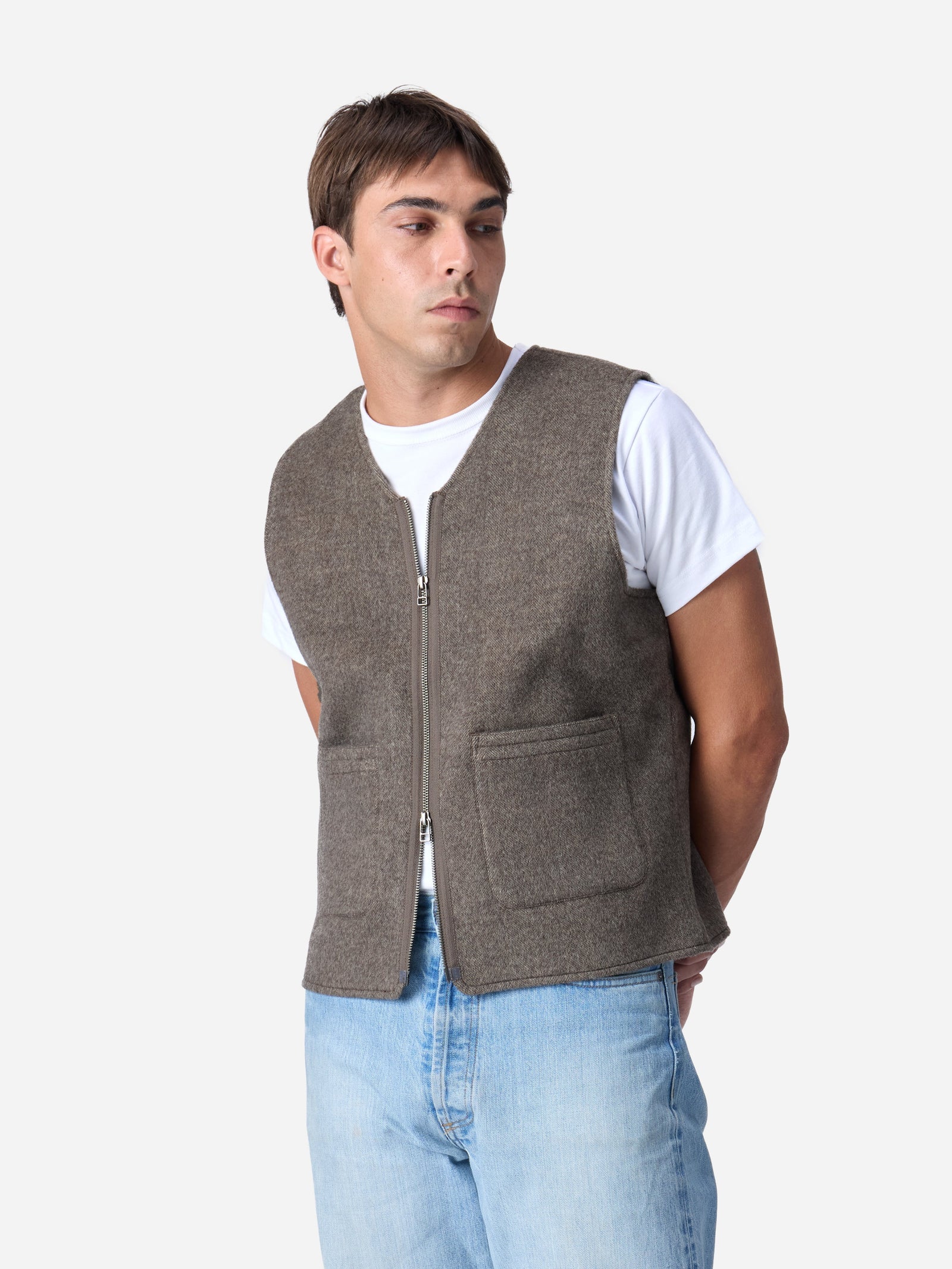 Zip Vest Wool Cashmere