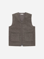 Zip Vest Tobacco Wool Cashmere 3sixteen