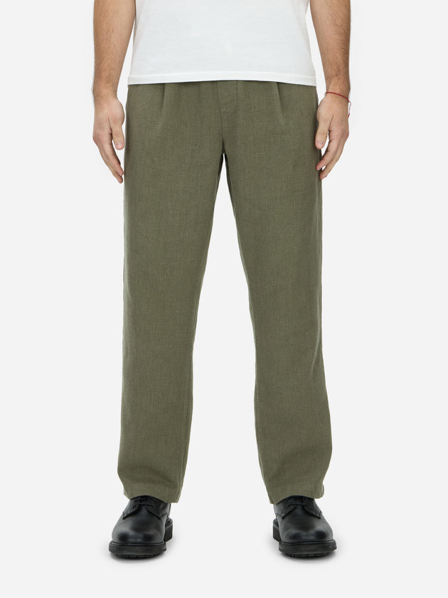 Easy Pant - Olive Cotton/Linen | 3sixteen