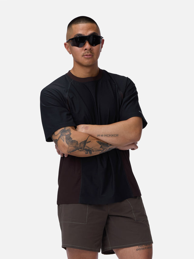 Track Tee ~ Black/Brown