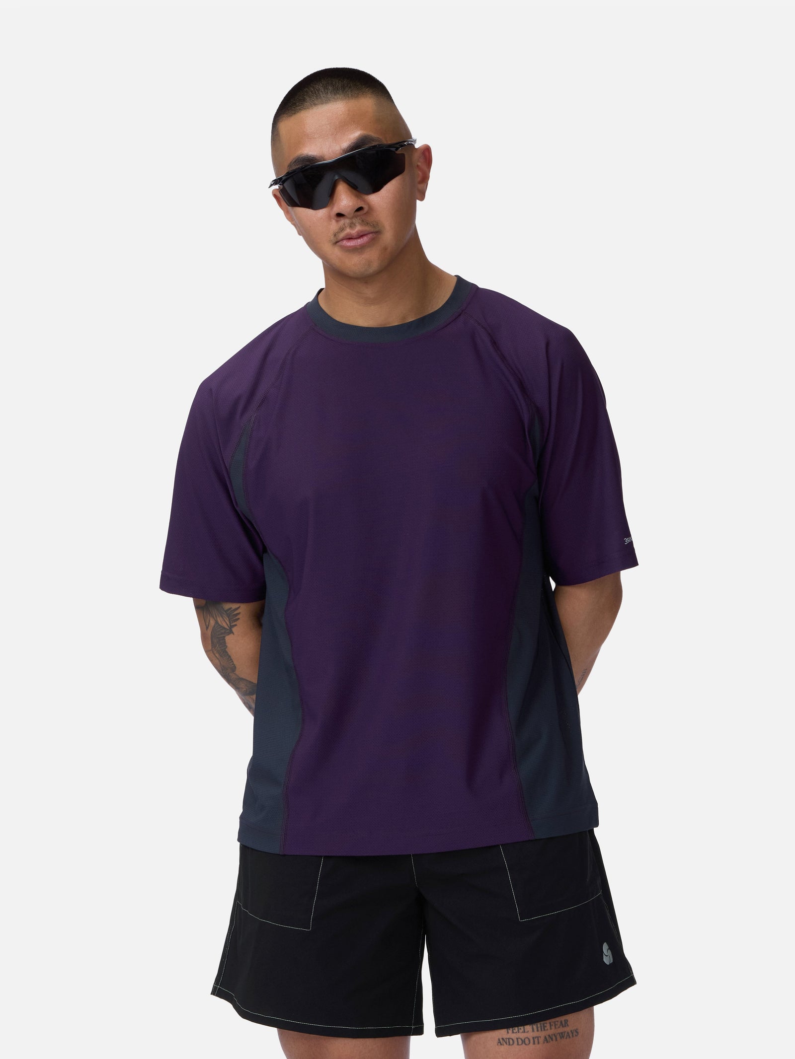 Track Tee Purple Grey